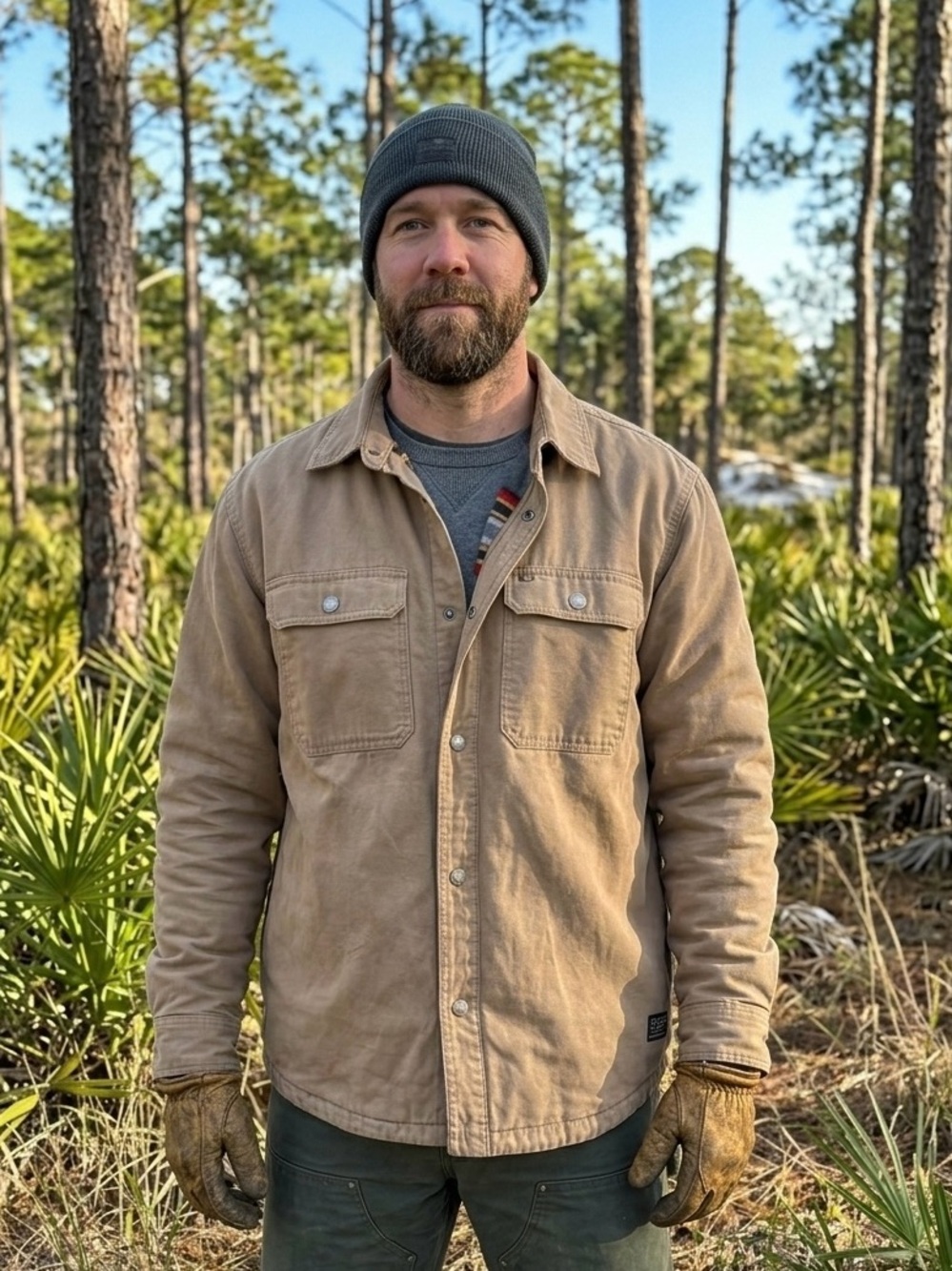 The American Outdoorsman Fleece Lined Canvas Shacket XL